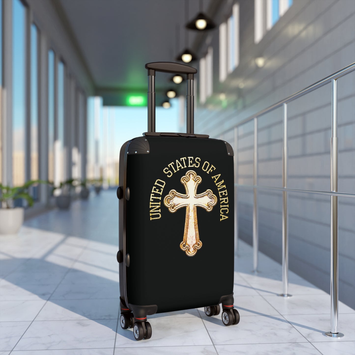 "USA Gold Cross" Suitcases (Black)