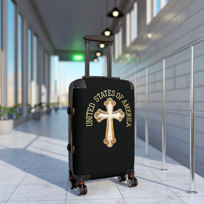 "USA Gold Cross" Suitcases (Black)