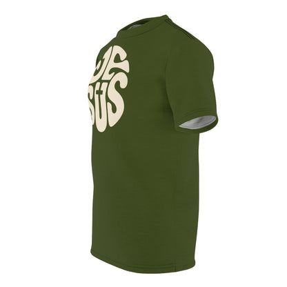"Retro Jesus", Unisex T-shirt (Verdun Green)