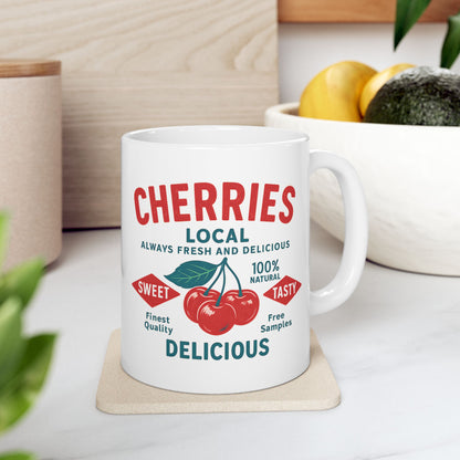 "Delicious Cherries", White Mug, (11oz & 15oz)