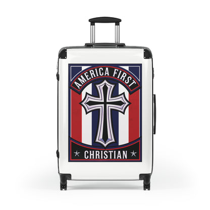 "America First Christian" Wall Art #11 Suitcases (Alabaster White)