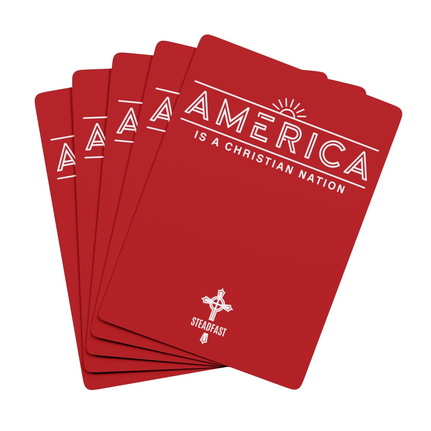 "America is a Christian Nation", Christian Playing Cards (Venetian Red)