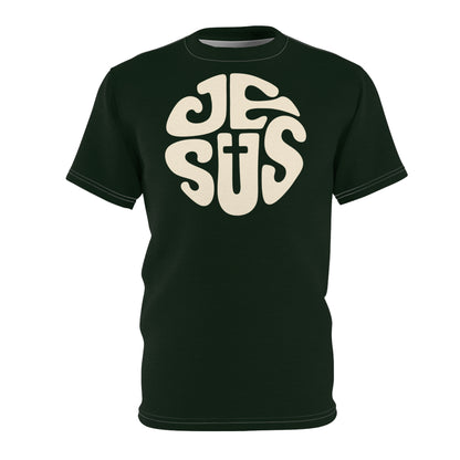 "Retro Jesus", Unisex T-shirt (Dark Woodland)