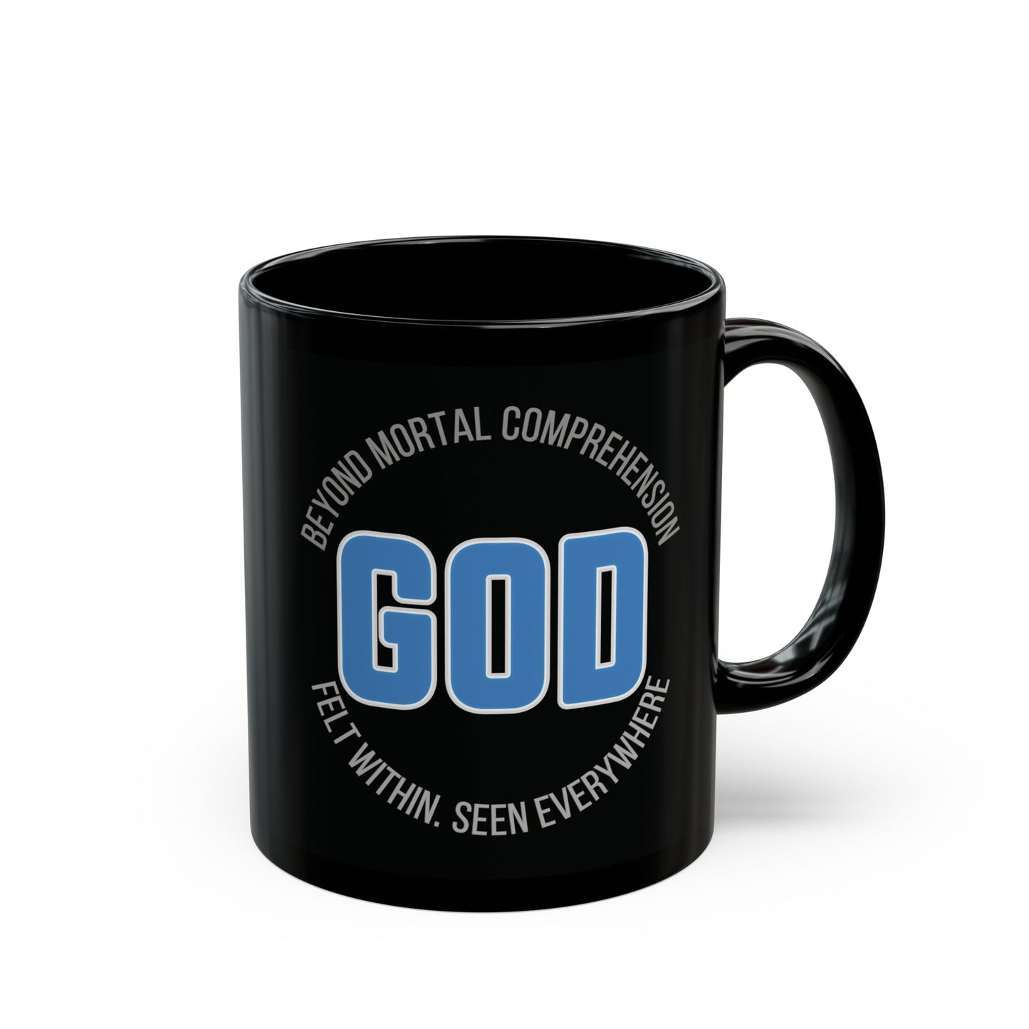 "GOD Beyond Comprehension", Black Mug