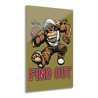 "Find Out", Acrylic Wall Prints (French Cleat Hanging) (Camouflage Yellow)