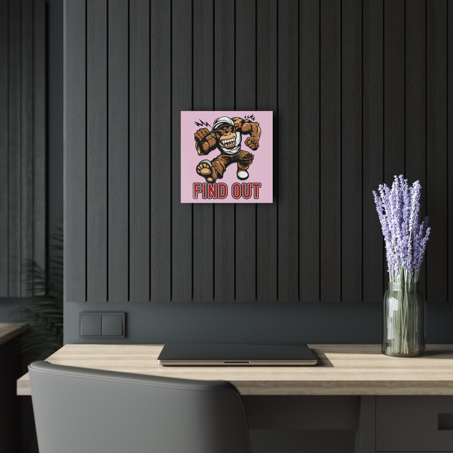 "Find Out", Acrylic Wall Prints (French Cleat Hanging) (Shampoo Pink)