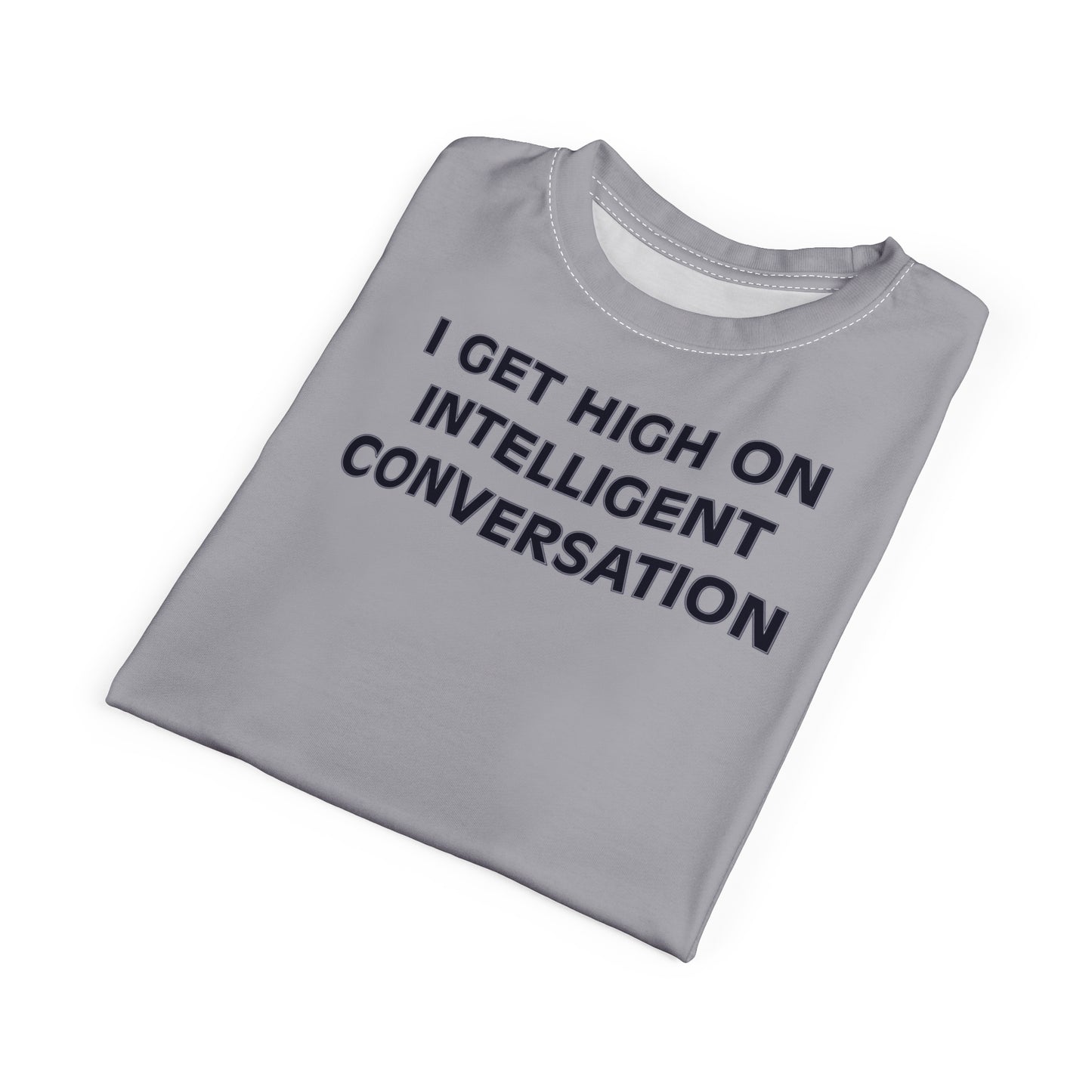 "Intelligent Conversation", Unisex T-shirt (Moonwalk Grey)