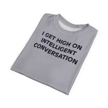 "Intelligent Conversation", Unisex T-shirt (Moonwalk Grey)