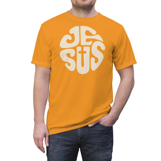 "Retro Jesus", Unisex T-shirt (Tree Poppy)
