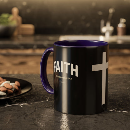 "Faith Overcomes Fear", Colorful Mugs (11oz, 15oz)