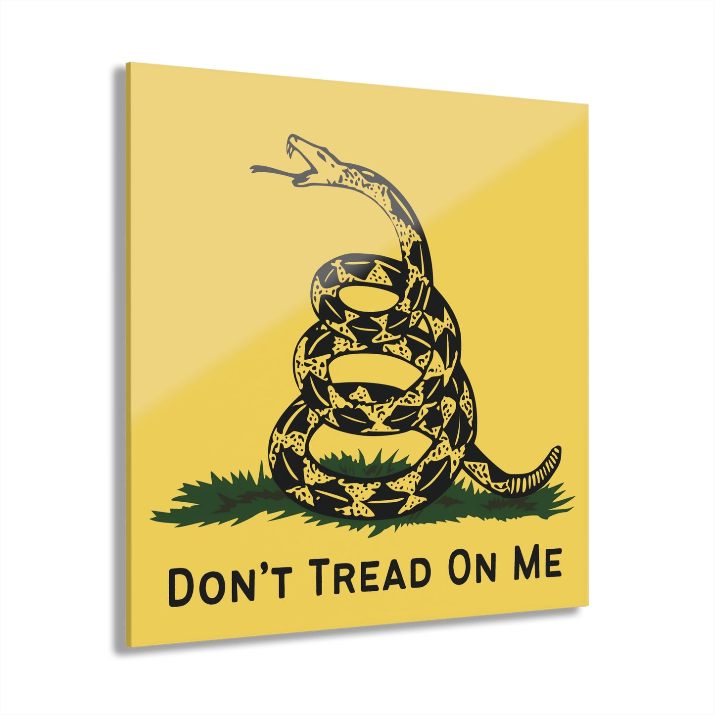 "Gadsden Flag: Don't Tread On Me" Acrylic Wall Prints (French Cleat Hanging) (Mustard Yellow)