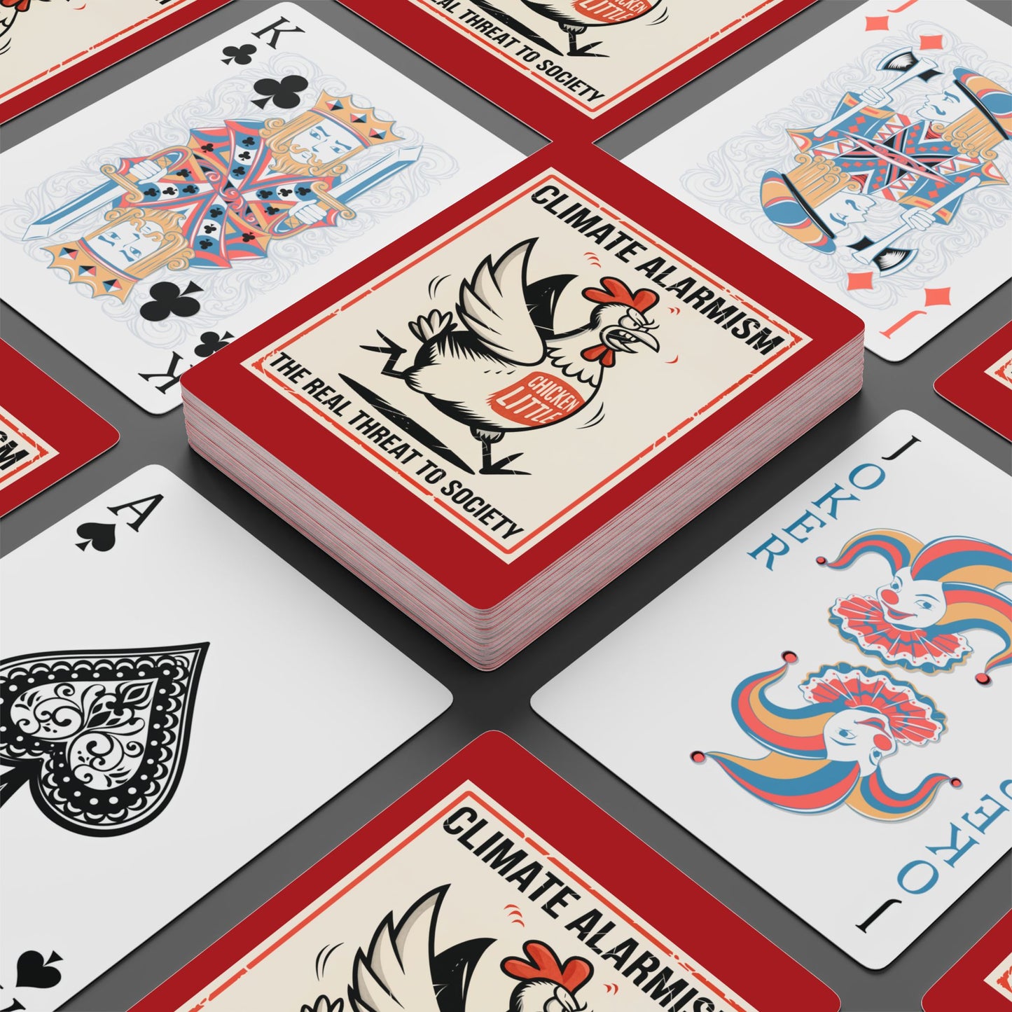 "Climate Alarmism - The Real Threat to Society" #21, Cultural Playing Cards (Venetian Red)