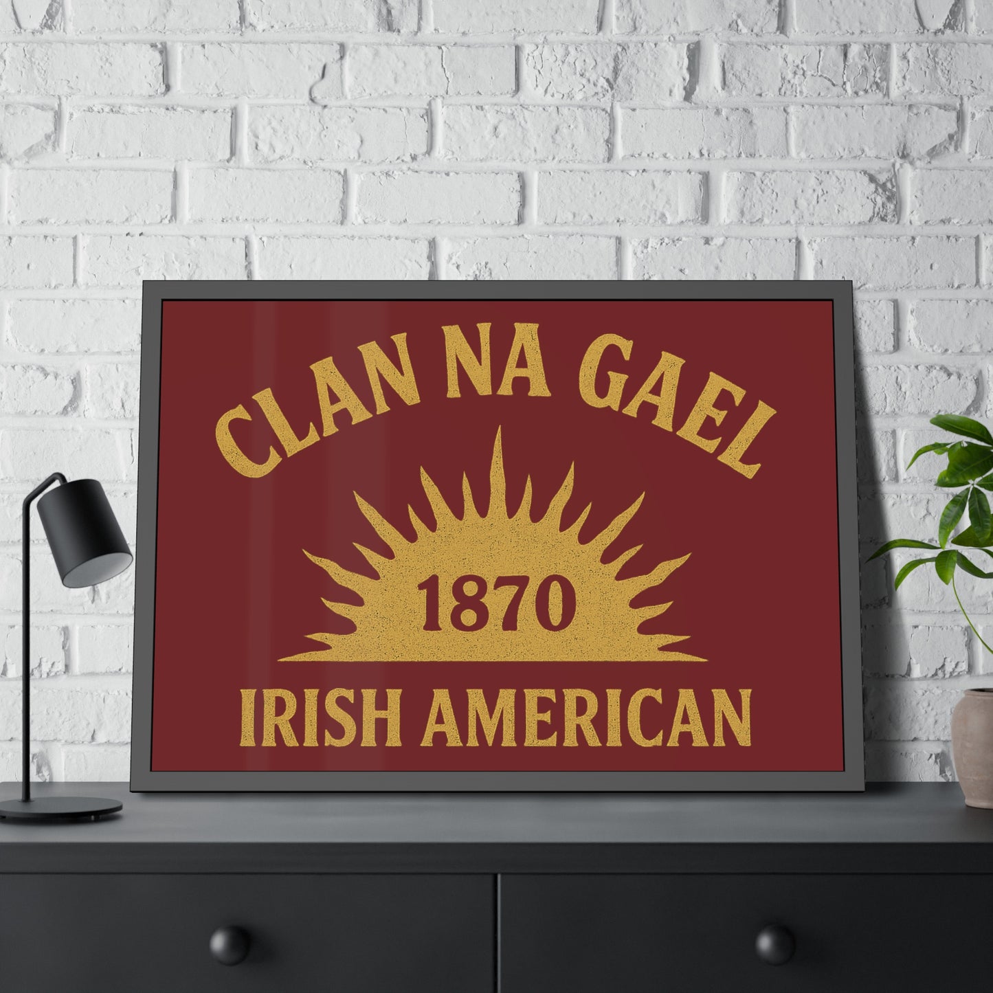 "Clan na Gael - Irish American", Framed Paper Poster (Palladius Red)