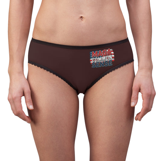 "MAGA Common Sense" #01, Women's Briefs (Mahogany)