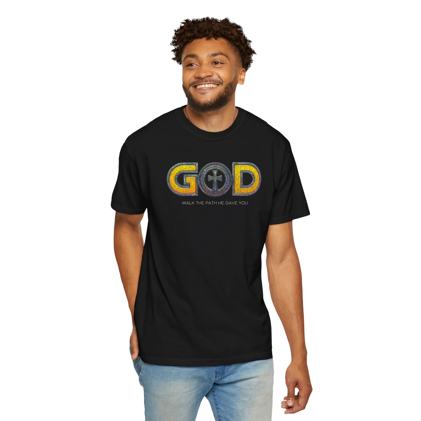 "God - Walk The Path He Gave You", Unisex T-shirt (Black)
