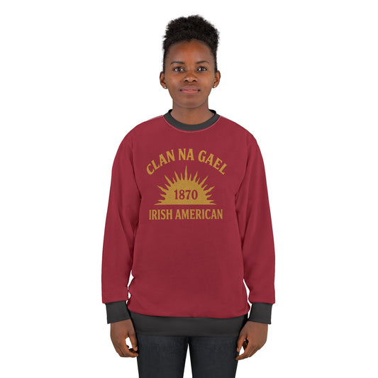 "Clan na Gael - Irish American", Unisex Sweatshirt (Fénechas Red)