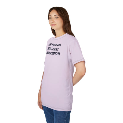 "Intelligent Conversation", Unisex T-shirt (Sheer Lavender)