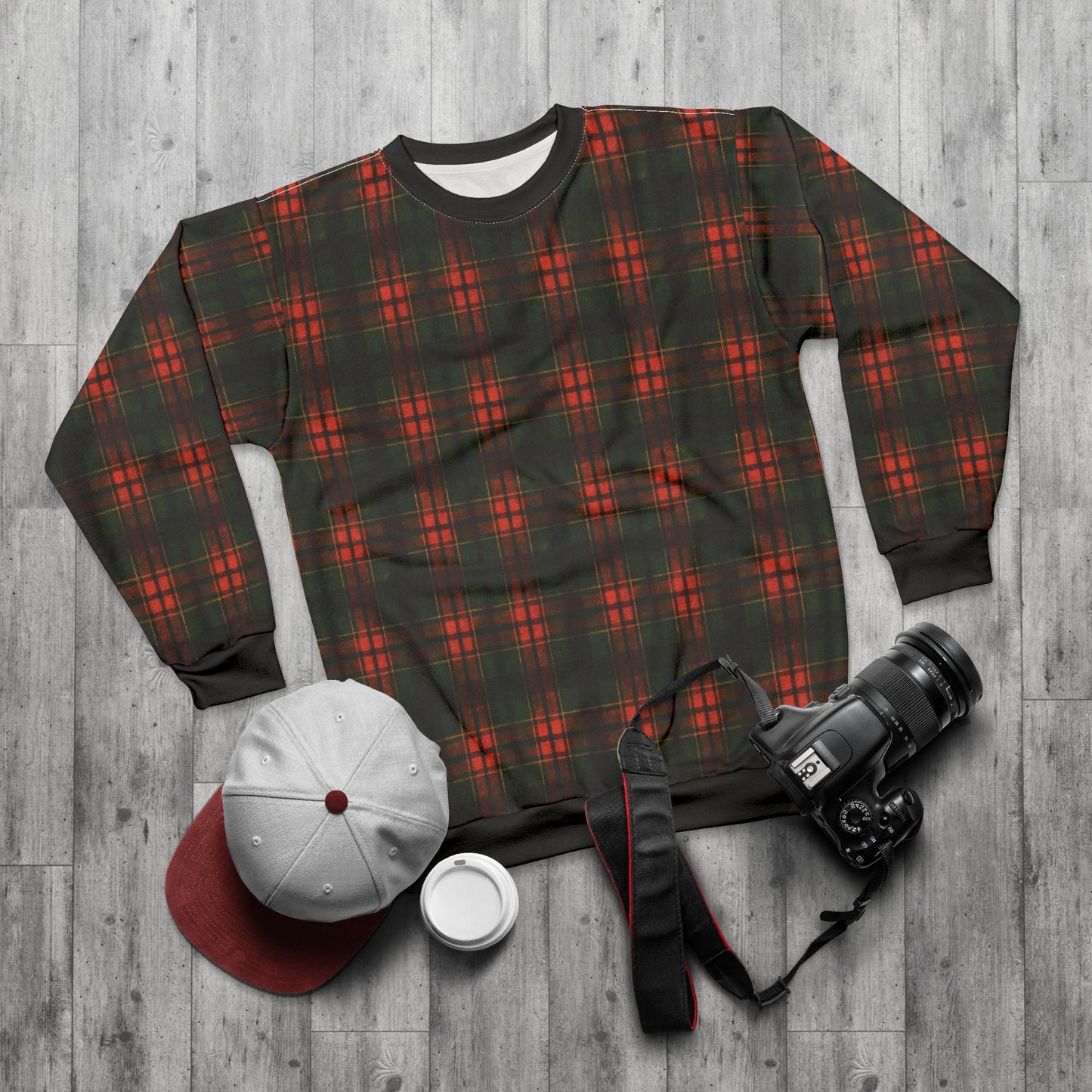 "Kilmor Brieve Tartan", Unisex Sweatshirt (Brieve Black Cuffs and Collar)