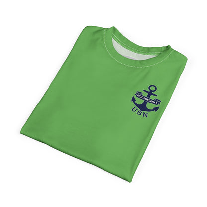 "USN Anchor", Unisex T-shirt (Bottle Glass Light)