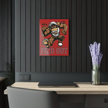 "Find Out", Acrylic Wall Prints (French Cleat Hanging) (Mid Scarlet)