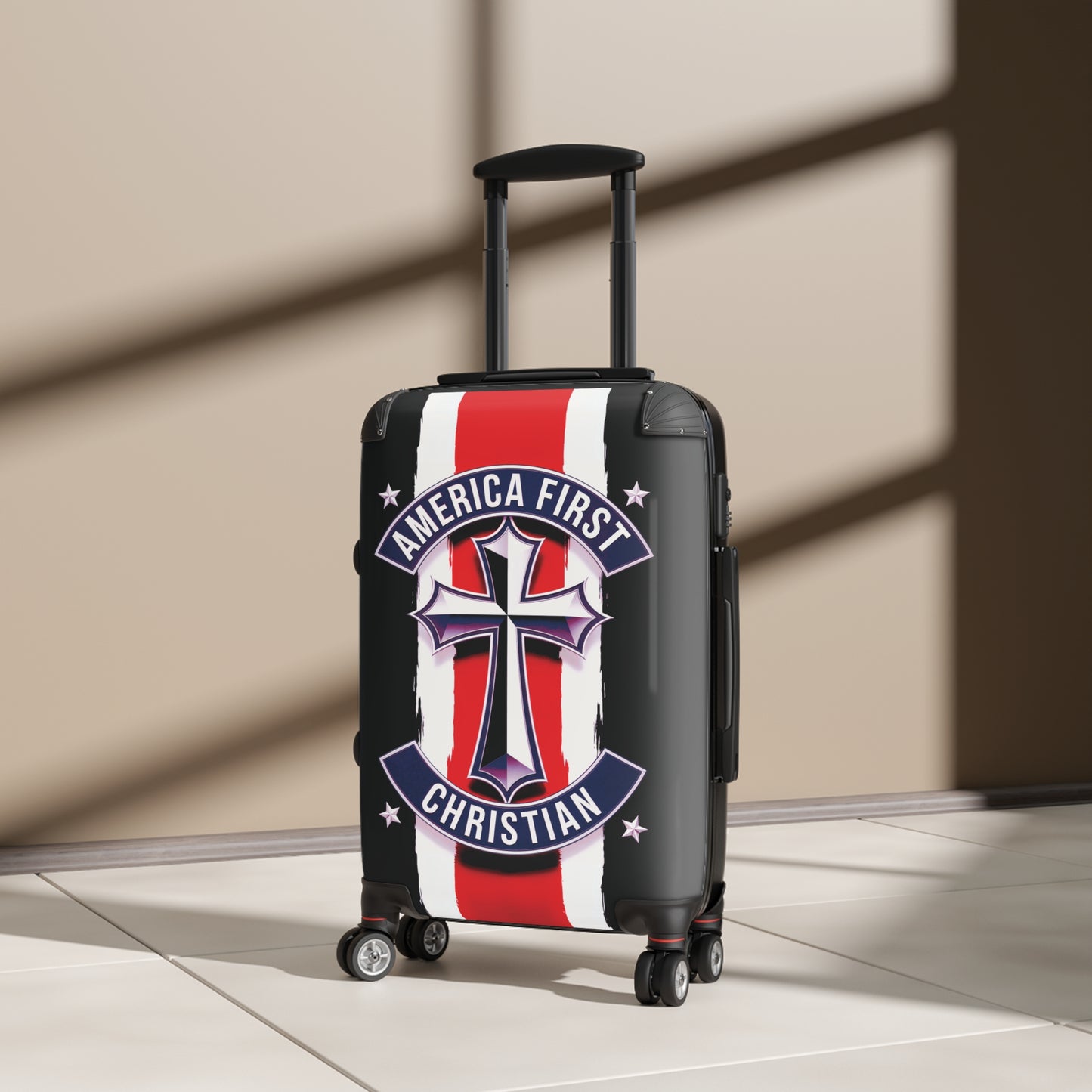 "America First Christian" Wall Art #02 Suitcases (Moonless Black)