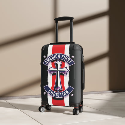 "America First Christian" Wall Art #02 Suitcases (Moonless Black)