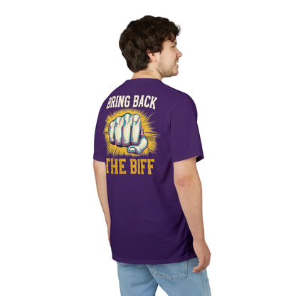 "Bring Back The Biff", Unisex T-shirt (Quandong Plum)