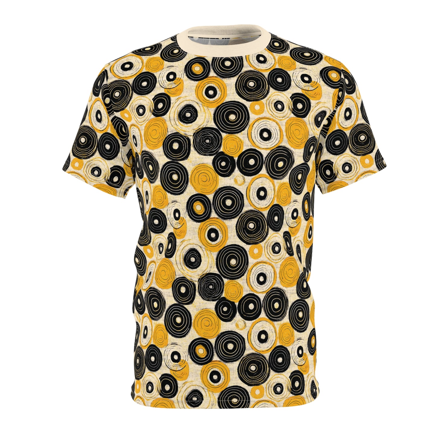 "Old 45's", Wearable Pattern Art Unisex Tee (Dough White Collar)