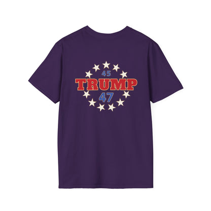 "Trump 45-47 Circle of Stars", Unisex Softstyle T-Shirt