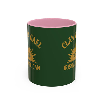 "Clan na Gael - Irish American", Colorful Mugs (11oz, 15oz) (Brithemain Green)