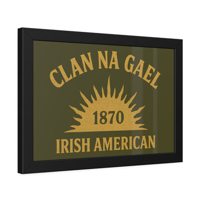 "Clan na Gael - Irish American", Framed Paper Poster (Fianna Green)