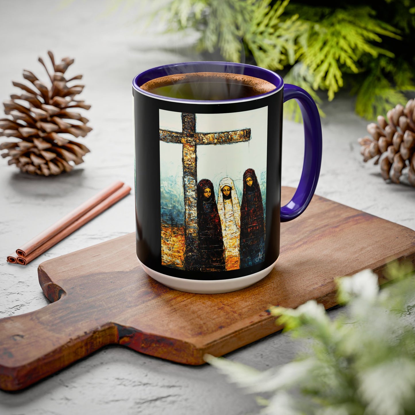 "At-the-Foot of the Cross - John 19:25", Colorful Mugs (11oz & 15oz)
