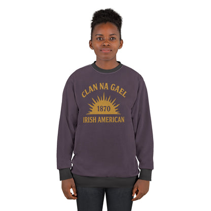 "Clan na Gael - Irish American", Unisex Sweatshirt (Purple Verbena)