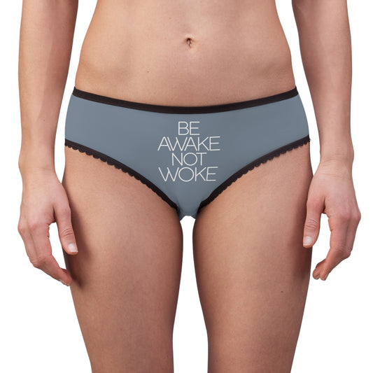 "Be Awake Not Woke" #2, Women's Briefs (Atlantic Grey)