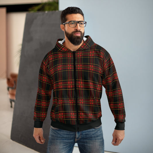 "Kilmor Gallóglach Tartan", Unisex Wearable Art Zip Hoodie