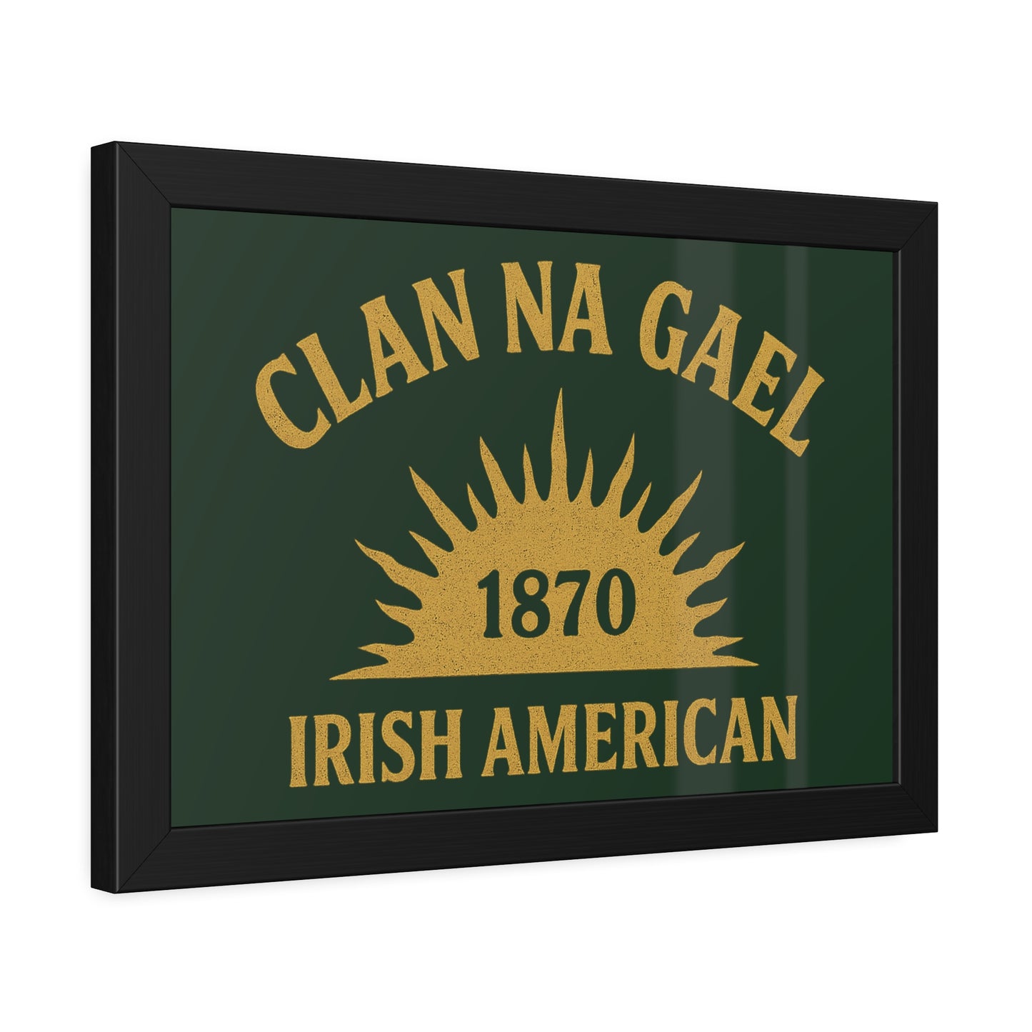 "Clan na Gael - Irish American", Framed Paper Poster (Fenian Green)