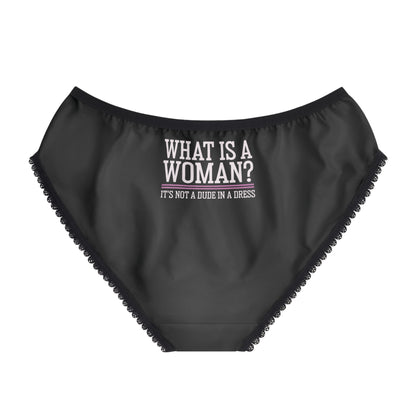 "What is a Woman" #02, Women's Briefs (Moonless Black)