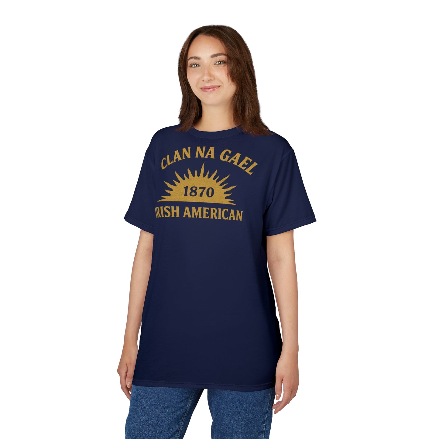 "Clan na Gael - Irish American", Unisex T-shirt (Mariana Blue)