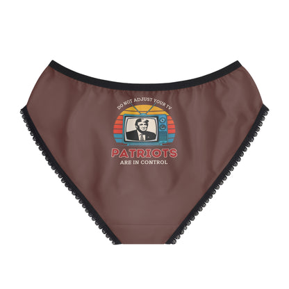 "Patriots are in Control" #01, Women's Briefs (Zanzibar Coast Brown)