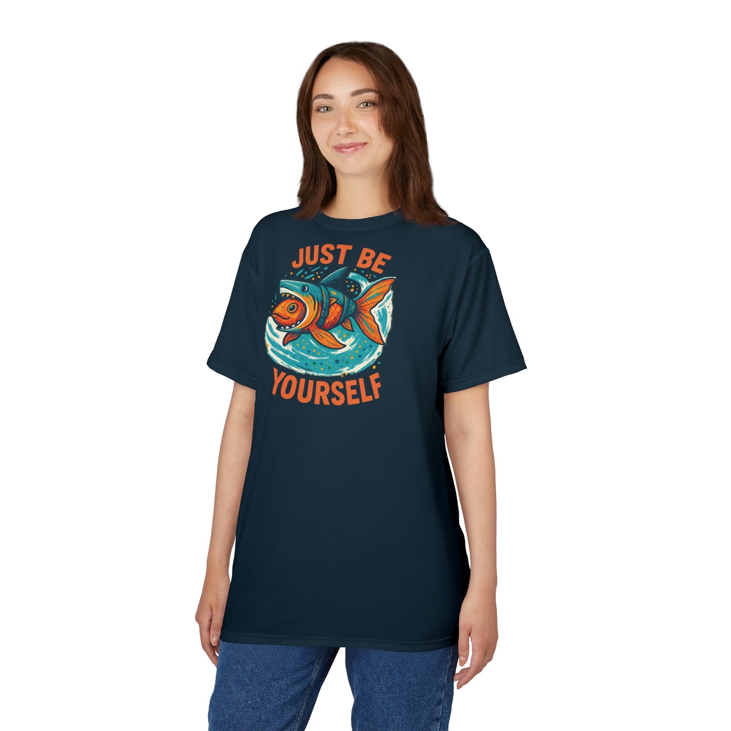 "Just Be Yourself", Unisex T-shirt (Atlantic Storm)