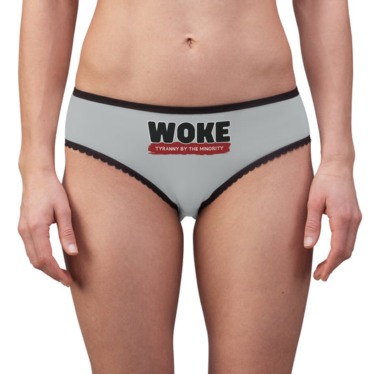 "Woke - Tyranny by the Minority", Women's Briefs (Zero Gravity Grey)