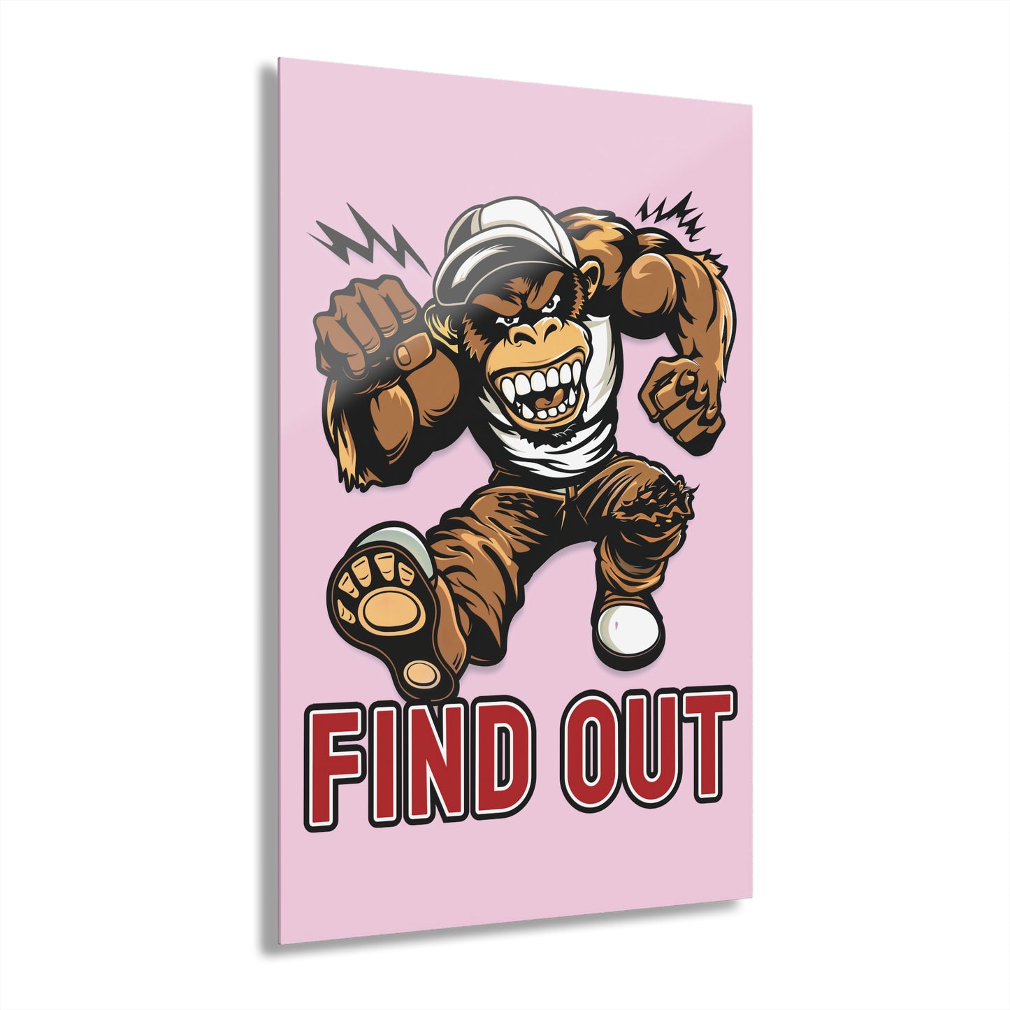 "Find Out", Acrylic Wall Prints (French Cleat Hanging) (Shampoo Pink)