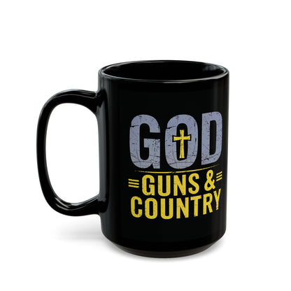 "God, Guns & Country" #01, Black Mug (11oz & 15oz)