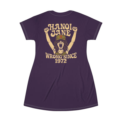 "Hanoi Jane", T-Shirt Dress (Imperial Plum)
