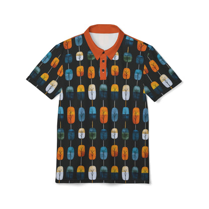 "Skyroot Grove", Unisex Polo Shirt (Orange Collar)