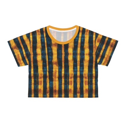 "Paleo Wolf Clan", Crop Tee (Deep Golden Yellow Collar)