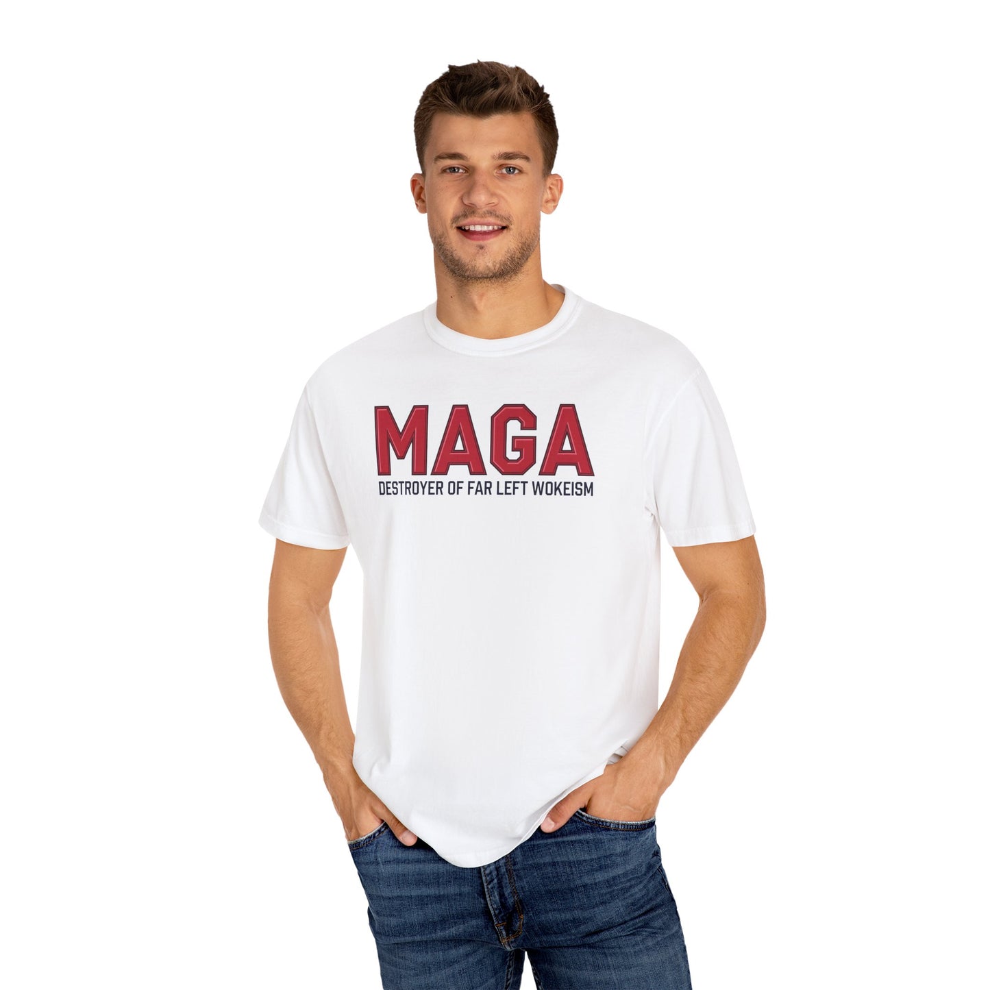 "MAGA - Destroyer of Far Left Wokeism", Unisex T-shirt