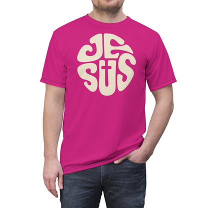 "Retro Jesus", Unisex T-shirt (Barbie Pink)