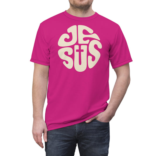 "Retro Jesus", Unisex T-shirt (Barbie Pink)