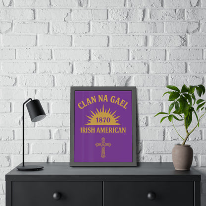 "Clan na Gael - Irish American", Framed Paper Poster (Vesper Violet)